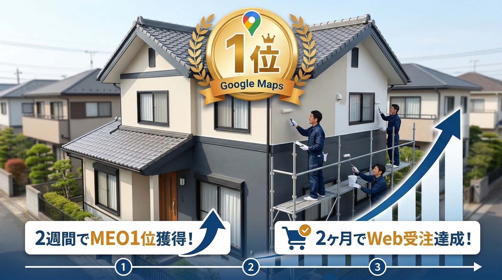 【公開からわずか2週間で1位！】12/24公開の齋川塗装様が、太田市MEOで圧倒的成果＆新規受注を達成！のアイキャッチ画像